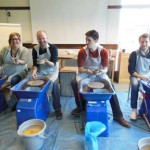 Pottery team building event at Farncombe estate facilitated by Eastnor Pottery & the Flying Potter
