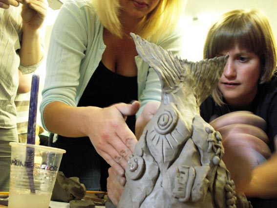 creative development workshop sessions led by artist jon williams from eastnor pottery & the flying potter