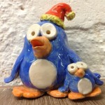 Pottery penguins created using the pinch pot technique at eastnor pottery