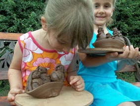 children's summer holiday pottery workshop at Eastnor Pottery, Herefordshire