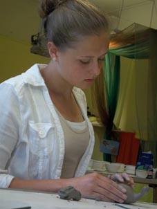 Yr10 work experience student at Eastnor Pottery,   Herefordshire