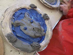 pottery plates made from clay at a workshop led by jon the potter from eastnor pottery