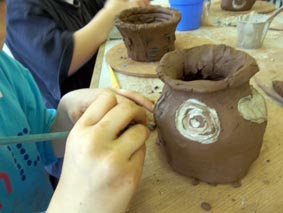 pottery workshop for oldbury park primary school led by jon williams from eastnor pottery