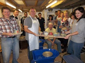 Andy's 60th Birthday Party Group at Eastnor Pottery