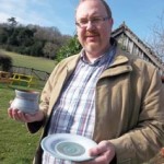 Mark collects his potter's wheel creations