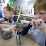kids pottery workshops at brewery arts gallery cirencester led by jon williams from eastnor pottery and the flying potter