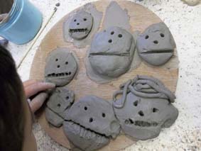 Clay Portraits at Washwood Heath Nursery School