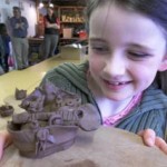 owl & pussycat made by the birthday girl at eastnor pottery herefordshire