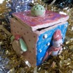 clay trinket box made out of pottery by a child at eastnor pottery clay lessons