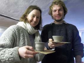 two lovely visitors who took advantage of our drop-in potter's wheel taster sessions here at eastnor pottery