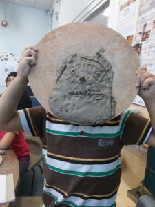 clay self portrait made by nursery school aged child at washwood heath nursery school in birmingham