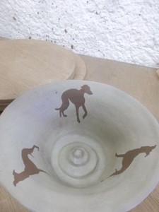 Whippet bowl created by one of our participants who attended our potter's wheel weekend in May 2013