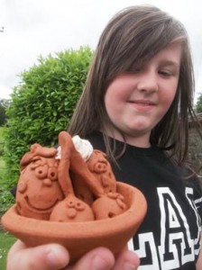 Last of the terracotta strawberry and creams collected from Eastnor Pottery