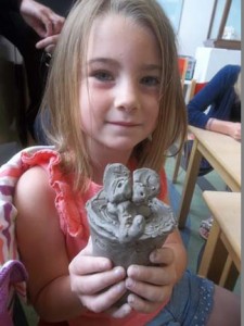 Pottery making workshop led by Jon Williams from Eastnor Pottery at Worcester Museum and Art Gallery all about canopic jars and ancient Egypt