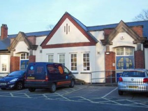 The Flying Potter outside Catshill Primary School Bromsgrove