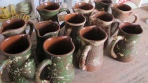 Pottery jugs made for Verzon Hotel near ledbury