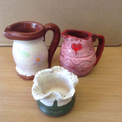 Glazed and fired results from a potter's wheel weekend workshop