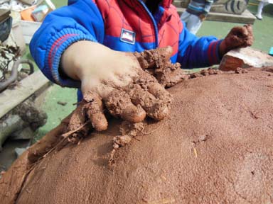 Clay oven built at washwood Heath Nursery School in Birmingham