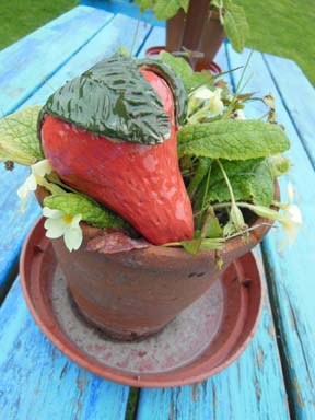 Fantastic pottery strawberry created by an early years teacher from Birmingham