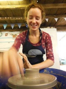 happy with potter's wheel hen party