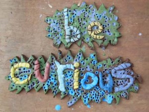 Herefordshire Primary School moto made from clay as part of pottery project
