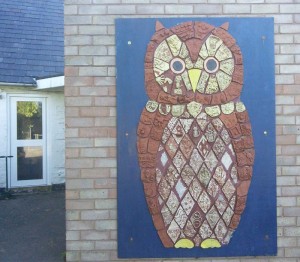 Martly Primary School and Eastnor Pottery made fantastic Owl tile panel