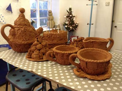 Jon and Sarah the Potters working with Malbrook Primary School and Terracotta