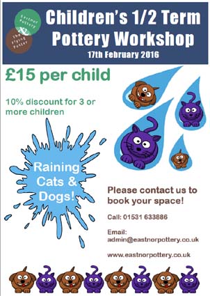 2016 February halfterm creative workshop at Eastnor Pottery