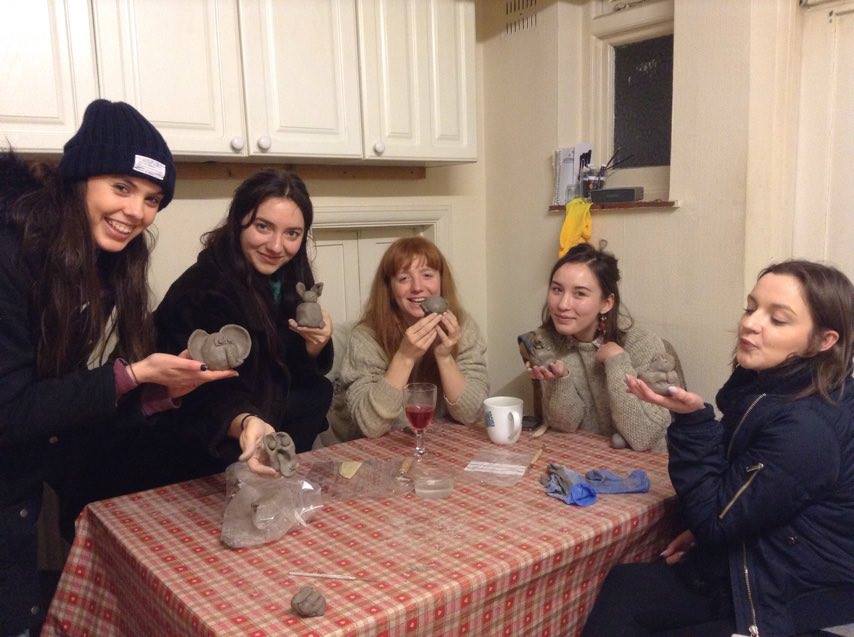 Royal Central students make pottery with Eastnor Pottery's  London branch