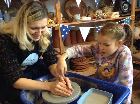 Drop-in at Eastnor Pottery to learn to throw on the Potter's Wheel