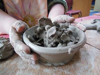 Early years clay project exploring language and communication at LPS Herefordshire