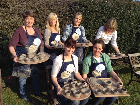 Learning to throw on the Potter's Wheel at Eastnor Pottery for 50th Birthday