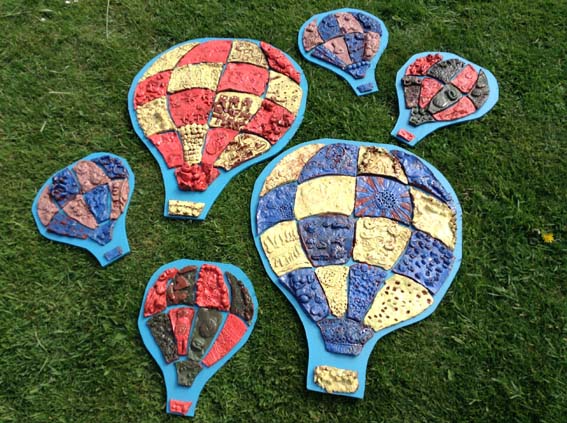 Eastnor Pottery made Hot Air Balloons with Holland House Infant School