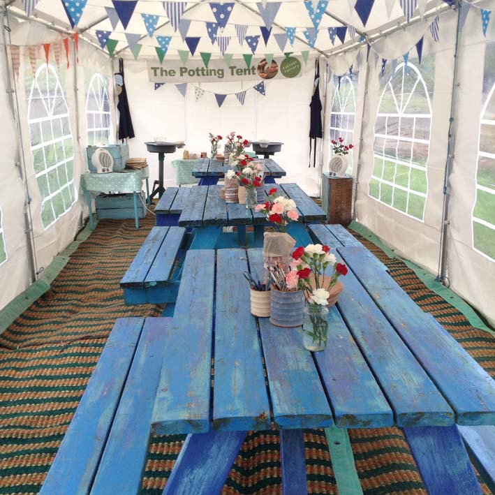 The Potting Tent at Eastnor Pottery Returns for Large Groups and Hen Parties