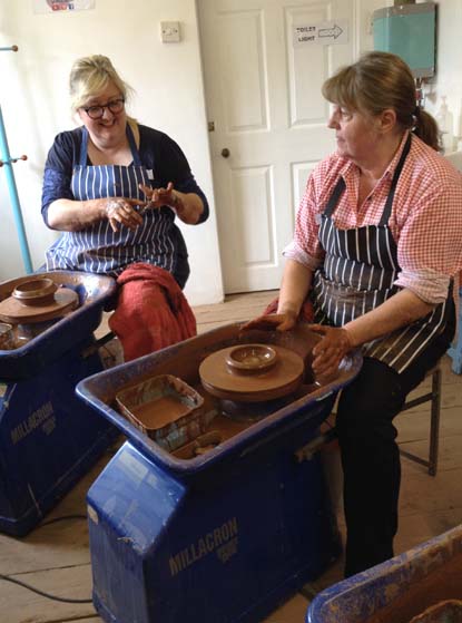 2 Potter's Wheel Participants with great POTS AT eASTNOR pOTTERY