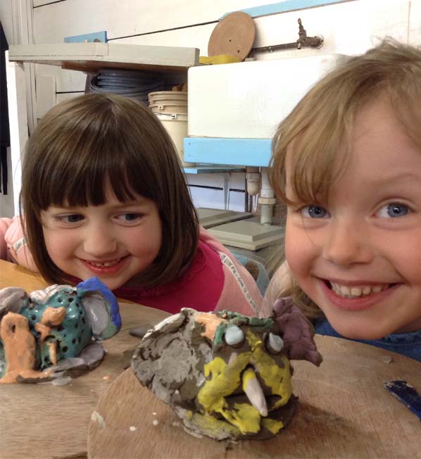 Halfterm pottery workshop for children at Eastnor Pottery inspired by Roald Dahl's BFG