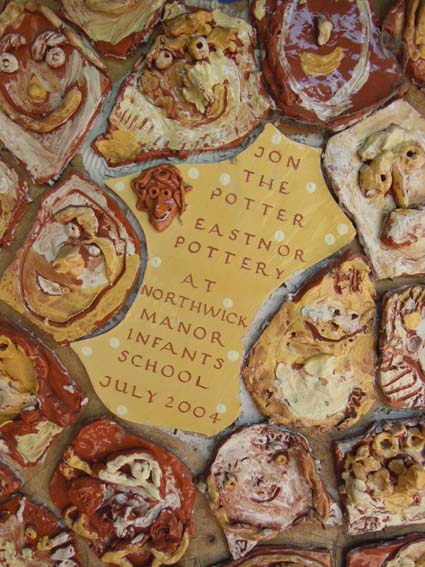 Eastnor Pottery's Previous Tile Panel made at Northwick Manor Infants School