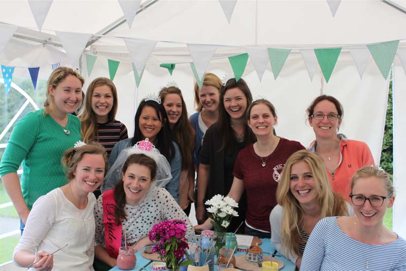 Hens altogether after Pottery themed Hen Party with Eastnor Pottery