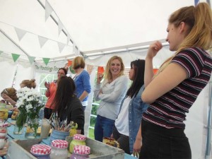 All smiles at Eastnor Pottery with clay themed hen party