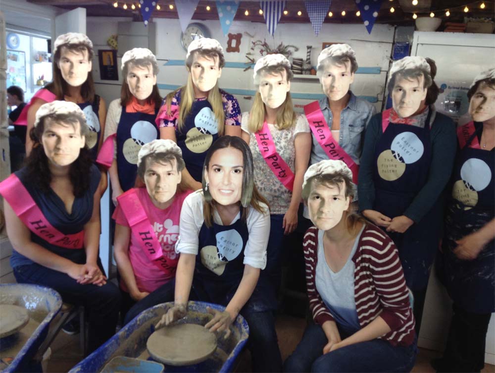 Demi and Patrick(s) at Pottery themed Hen Party at EP Central