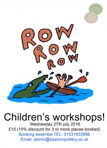 Row row row your boat inspired pottery fun for kids at Eastnor Pottery nr Ledbury