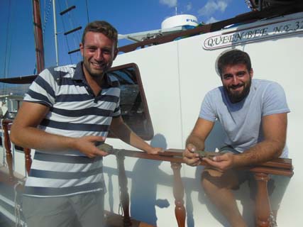 The crew of the Queen Bee Kefalonia Greece