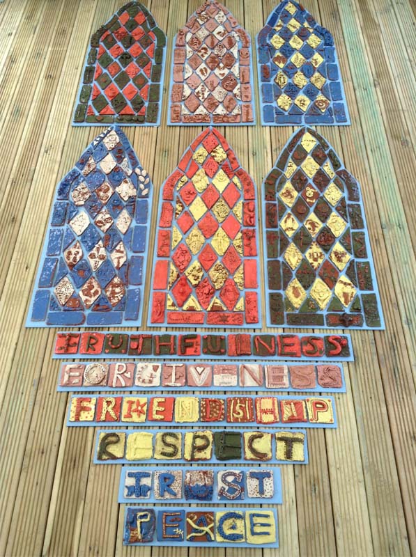 Eastnor Pottery and Malvern Parish Work Together to Make Ceramic Stained Glass Tile Panels