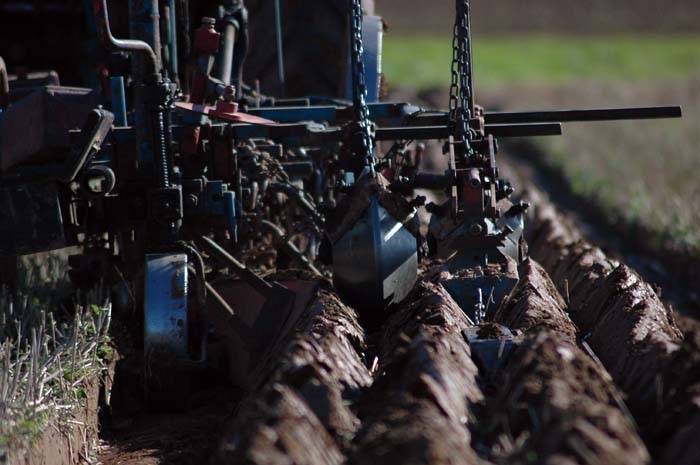 Ploughing on fantastic clay filled soil