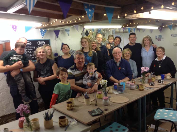 Big family groups taking to clay at Eastnor Pottery