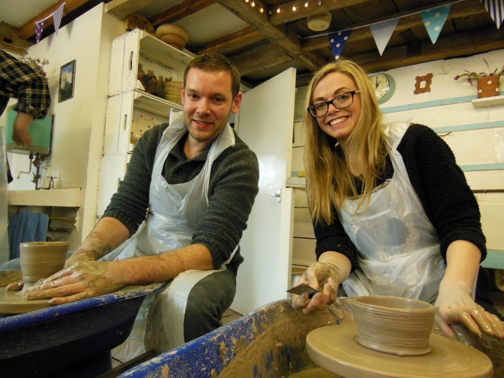 Potter's wheel workshop at Eastnor Pottery Herefordshire
