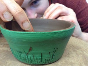 try scaffito decorative technique on herefordshire pottery course