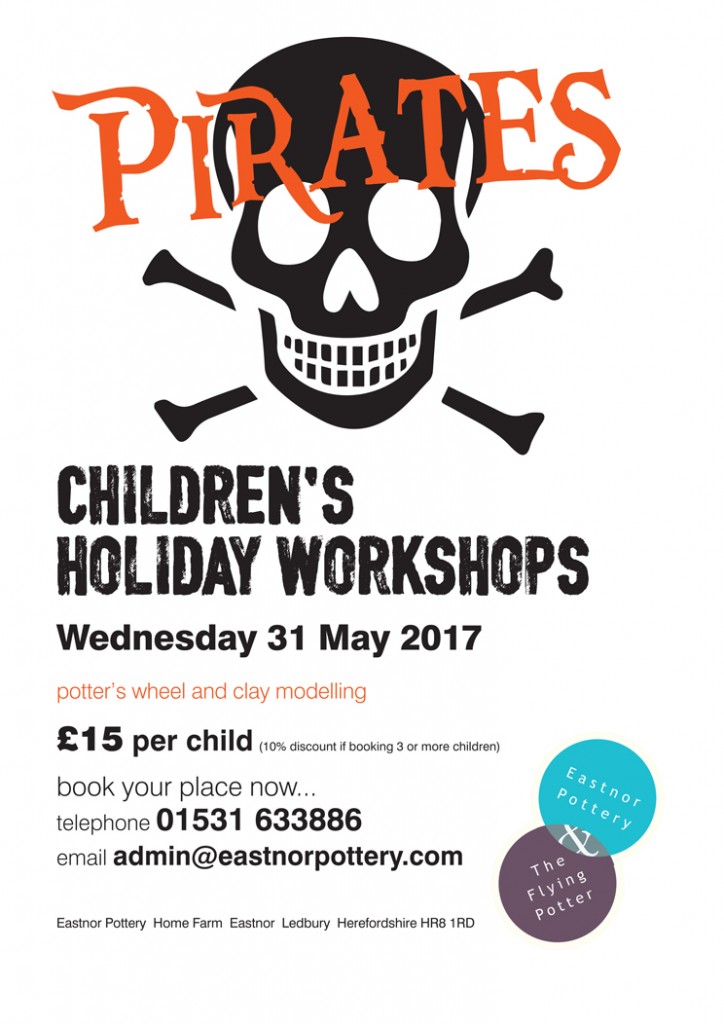 Pirate pottery fun for children in half term at Eastnor Pottery