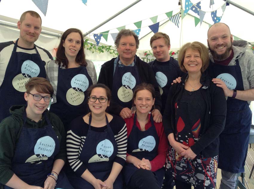 Pottery activity for group of grown-ups at Eastnor Pottery & The Flying Potter