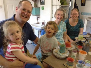 tHREE GENERATIONS OF SAME FAMILY MAKING POTTERY AT EASTNOR POTTERY
